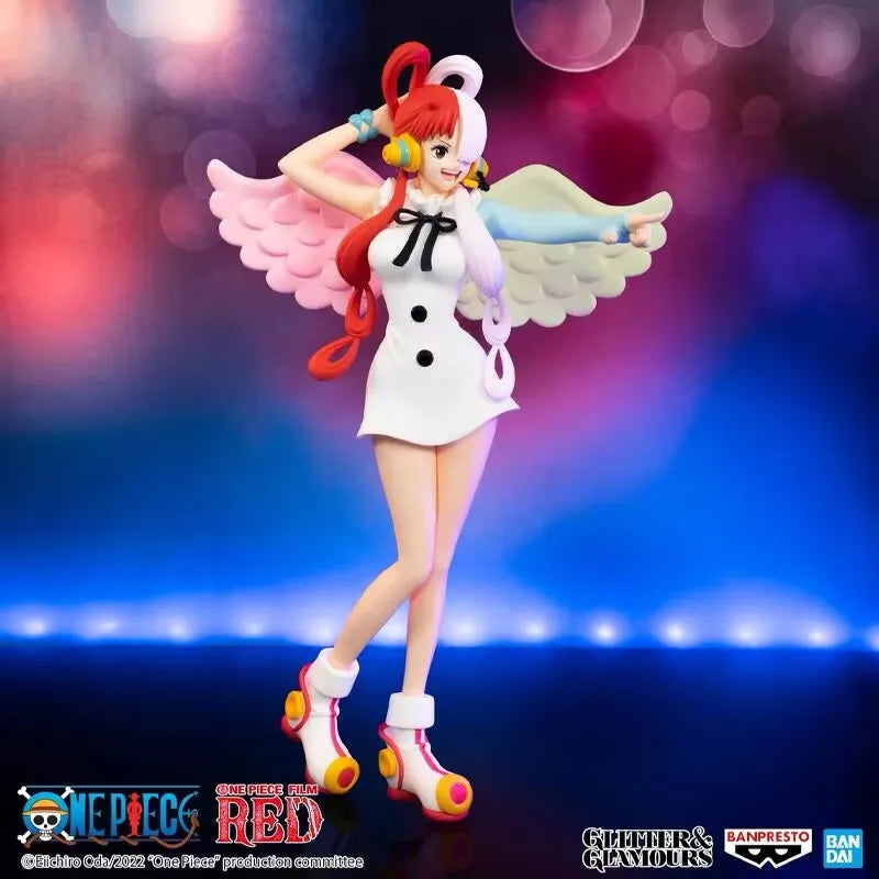 Original Bandai One Piece Red Film Uta Glitter Glamours Pvc Action Figures Collect Decorative Model Figurine Toys 23cm