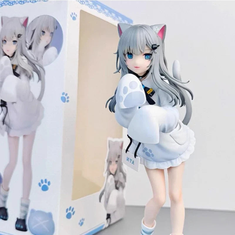 Two Styles Pvc Action Figure Toys 21cm Collection Model Kawaii Gift Model Desktop Decoration Cute Cat Ears Beautiful Girl Anime