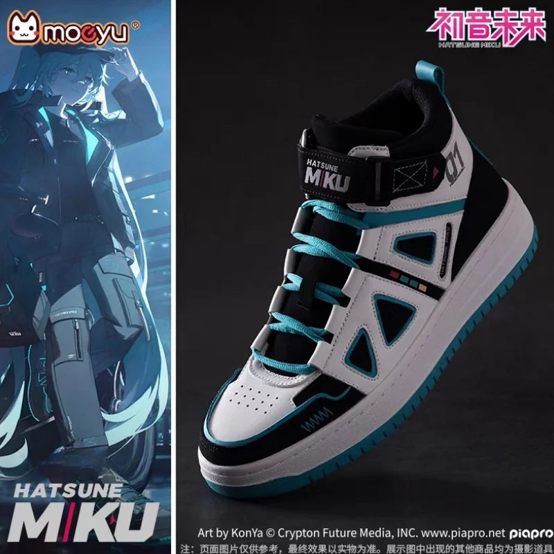 Hot Moeyu Hatsune Miku Shoes For Men Vocaloid Cosplay Male Sneakers Women Tennis Sport Athletic Anime Figure Shoe Casual Shoes