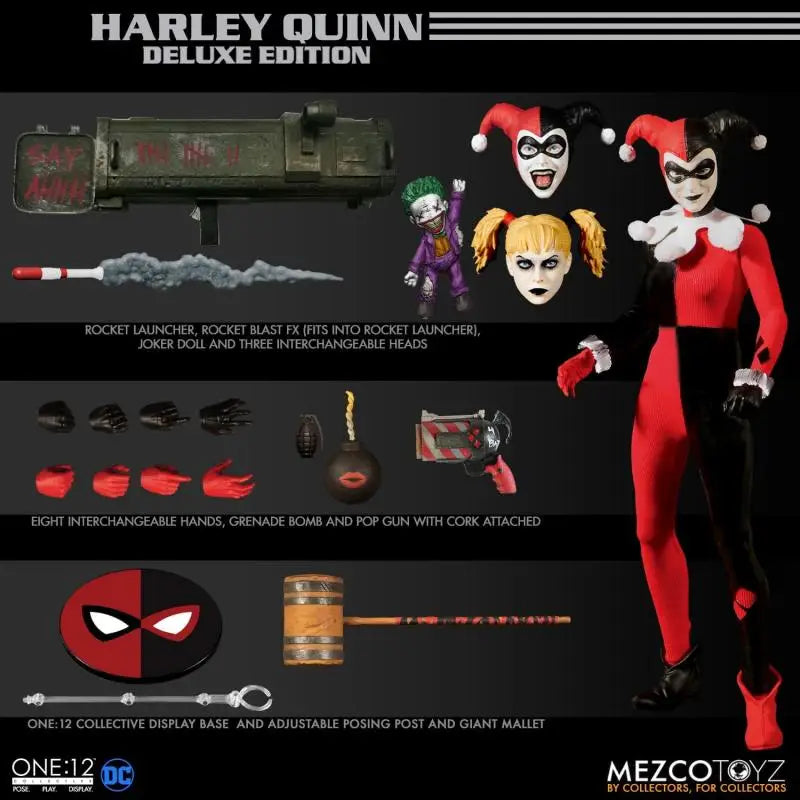 In Stock Original Mezco ONE:12 Batman Arkham Harley Quinn Anime Action Collection Figures Model Toys Gifts for Kids