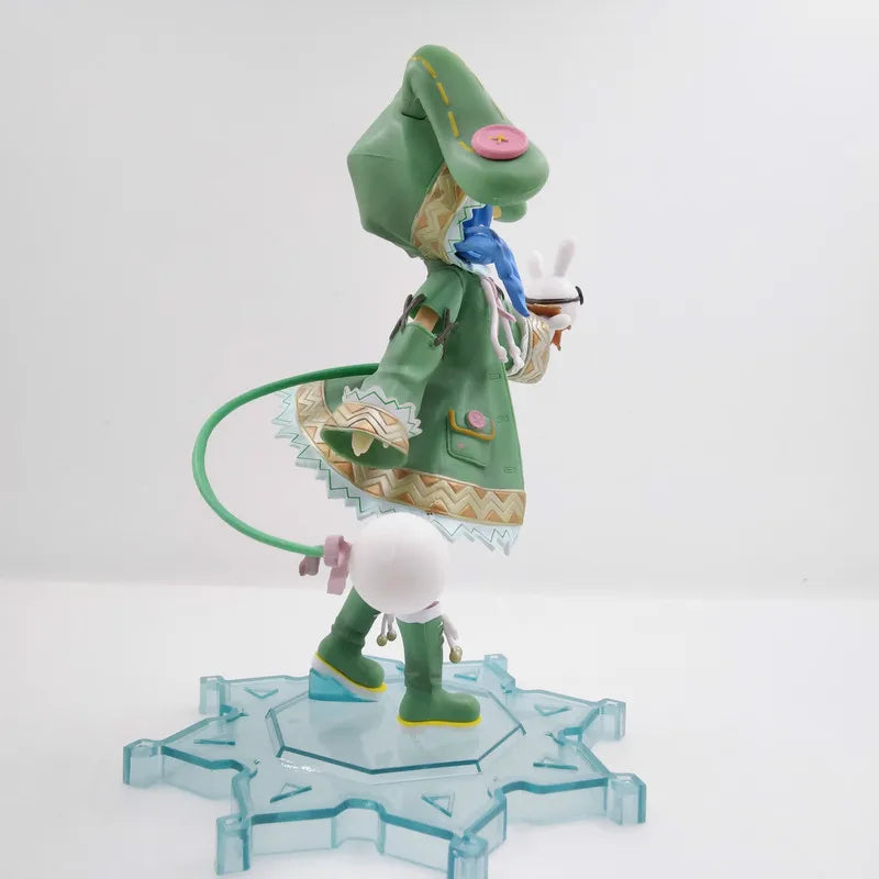 18cm Date A Live - PLUM Yoshino "Hermit" Ver. Standing Figure with Rabbit-Eared Green Hood, Anime Collectible Model
