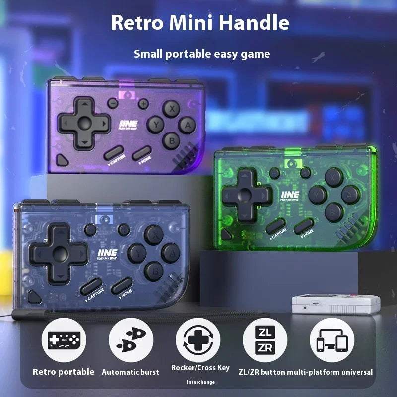 IINE Mini Retro Ananke Controller/ Turbo Function Interchangeable Joystick D-Pad Multi-Platform Controllers Handheld Game Custom