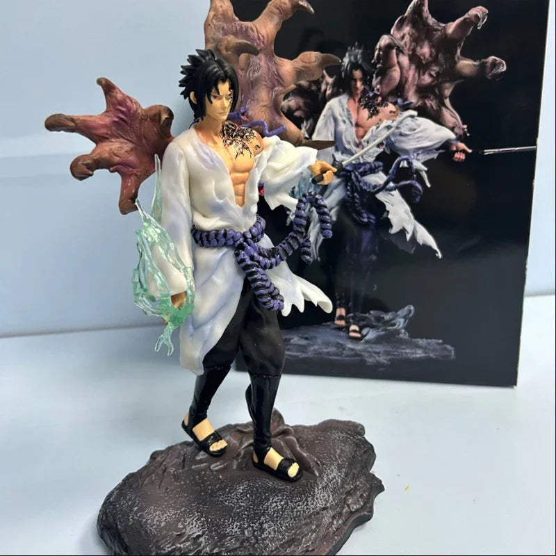 Naruto Tiemu Uchiha Sasuke Anime Figure 24cm GK Action Figurine Pvc Statue Model Doll Collectible Desk Decora Toy Christmas Gift