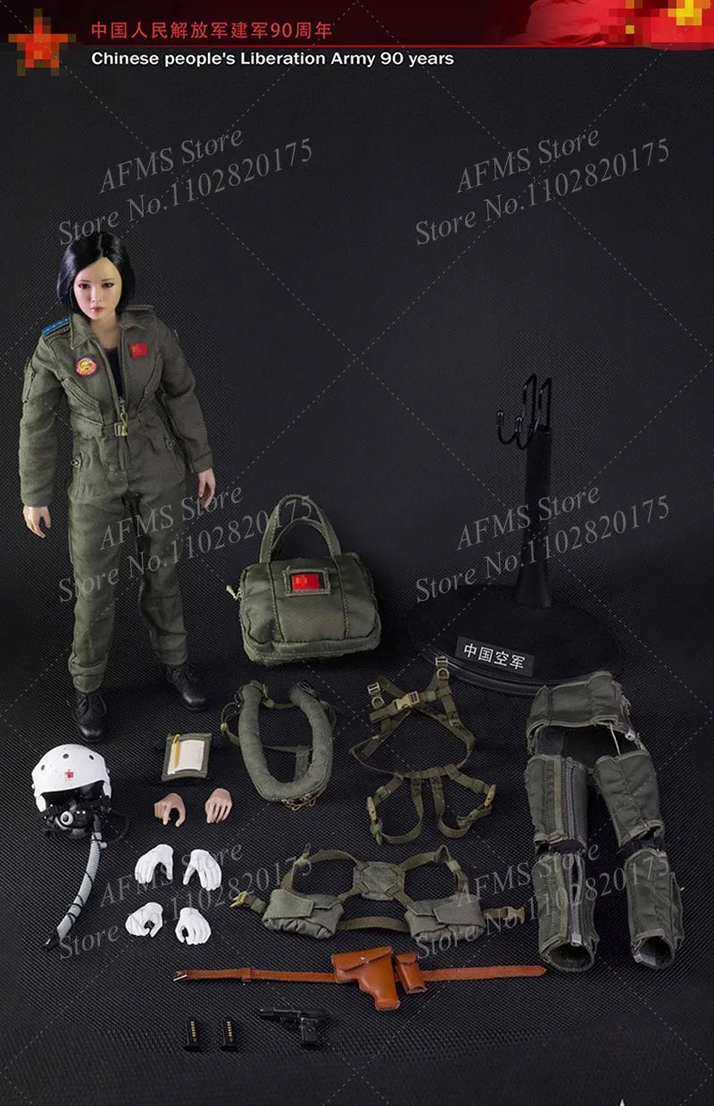 FLAGSET FS-73006 1/6 Scale Sammelfigur Chinesische Heldin Pilotin Puppe Komplettset 12'' Frauen Soldaten Actionfiguren Spielzeug