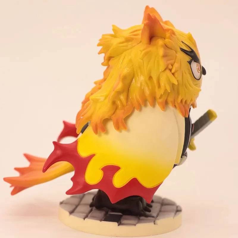 New Demon Slayer Anime Figures Kimetsu No Yaiba Gk Figure Owl Cos Rengoku Kyoujurou Model Collect Children'S Christmas Cute Gift