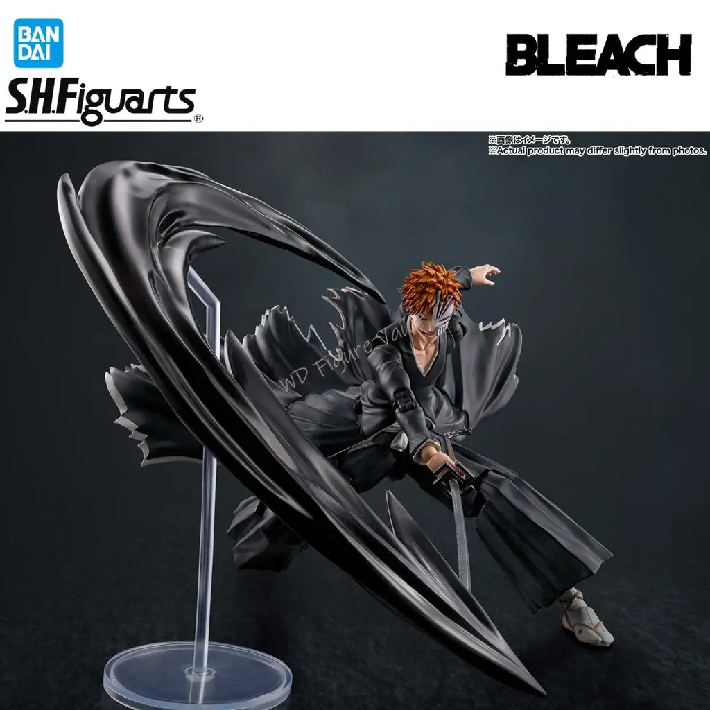 In stock Bandai  S.H.Figuarts Ichigo Kurosaki - Getsuga Tensho 15.5CM PVC Figure Highly Detailed Collectible Model Toy Gift