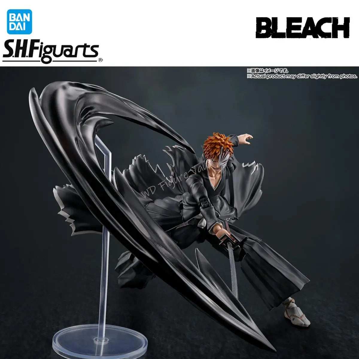 In stock Bandai  S.H.Figuarts Ichigo Kurosaki - Getsuga Tensho 15.5CM PVC Figure Highly Detailed Collectible Model Toy Gift