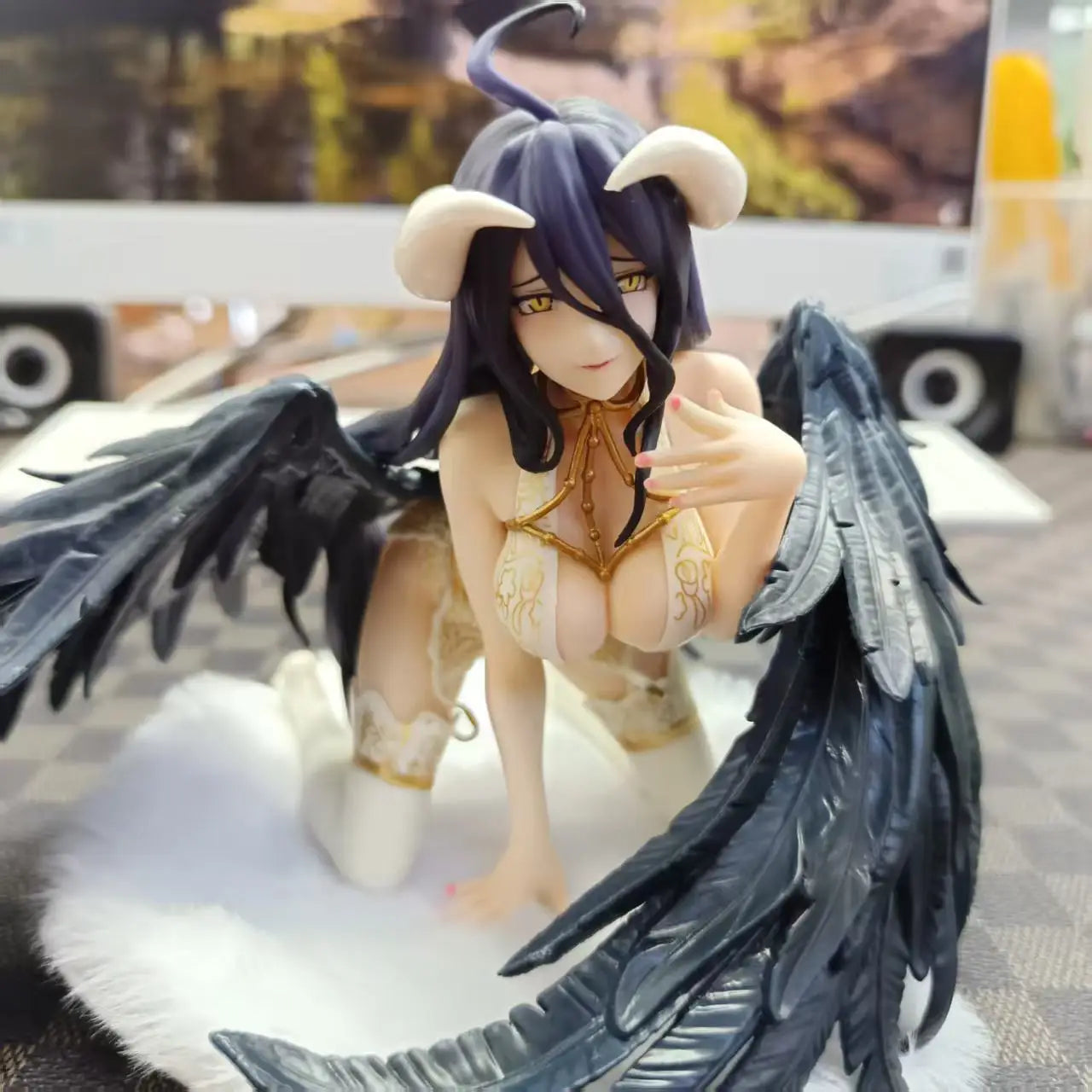NEW 15CM Overlord Albedo Lingerie Figure 1/7 Claynel Anime Girl PVC Action Figure Toy Albedo Statue Adult Collection Model Doll