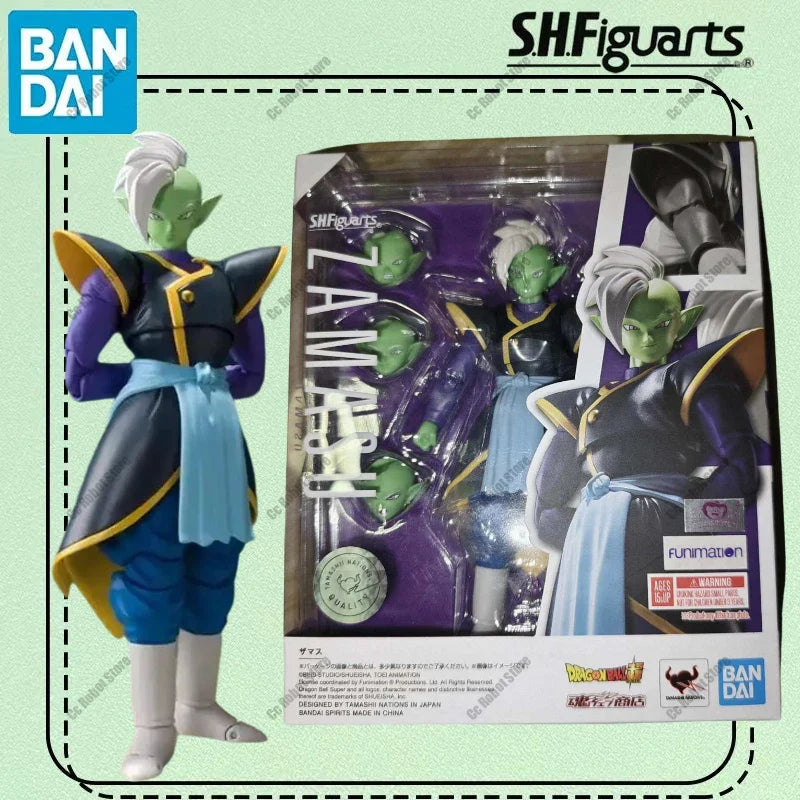 Original Bandai S.H.Figuarts Dragon Ball Super Zamasu 14cm PVC Original Anime Actionfigur Modell Sammlerstück Spielzeug Geschenk