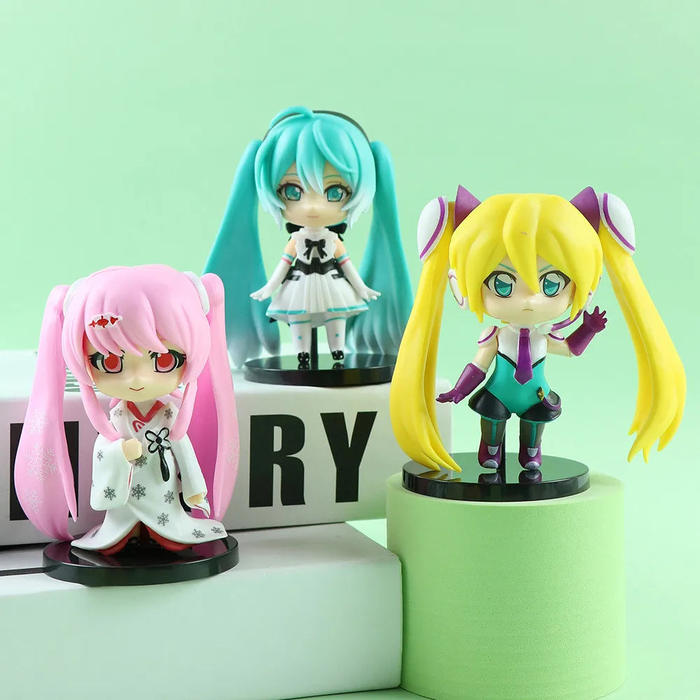 6Pcs/1Set Anime Hatsune Miku Figure Colorful Stage! Feat Shinkansen Henkei Robo Shinkalion Kimono Toy Model Doll Aciton Figure