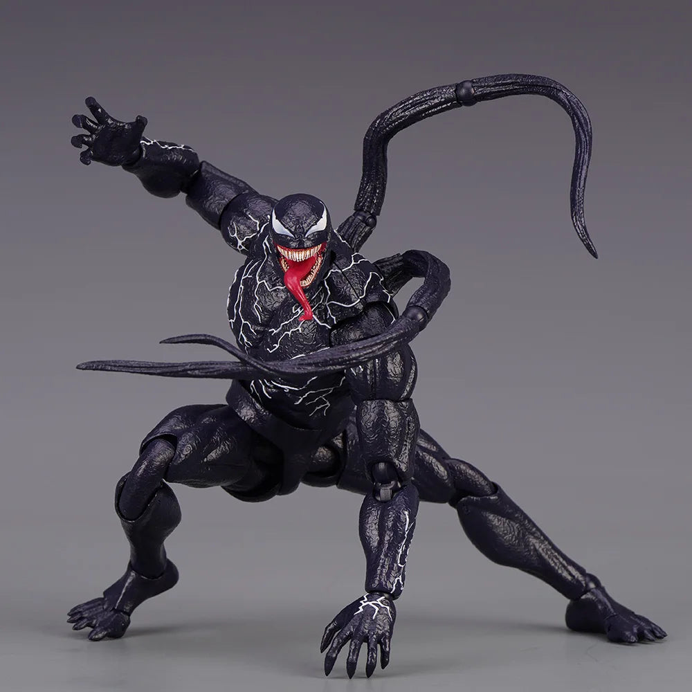 SHF Venom Red Venom Carnage Action Figure Joint Movable Toys Venom 2 Change Face Statue Model Doll Collectible Kids for Toy Gift