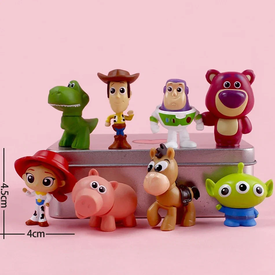 Anime Figure 8pcs Set Toys Story 4 Disney 5cm  Woody Buzz Lightyear Action Decoration Collection Figurine Toy Model for Children