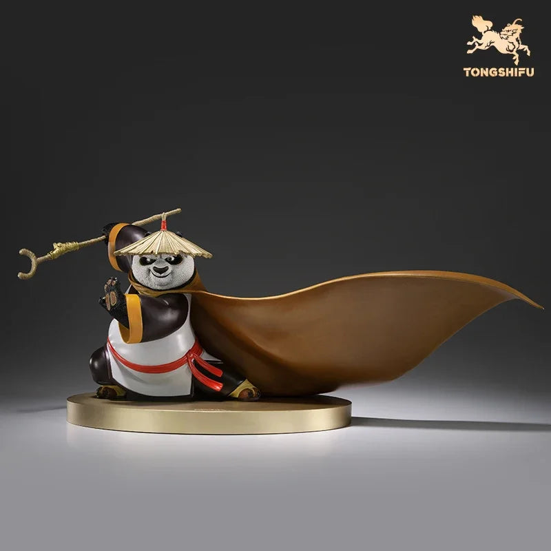 Copper Crafts Chinese Vintage Kung Fu Panda Cute Cartoon Character Bronze Statue Dragon Warrior Figurines Desktop Ornament Decor