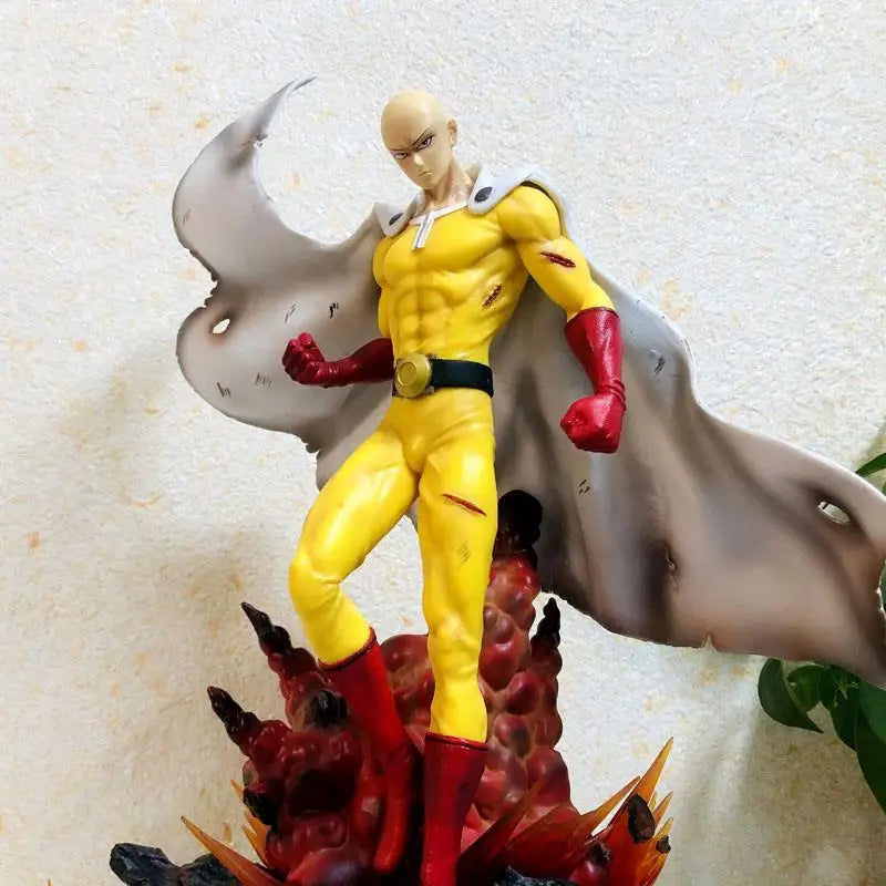 42cm Anime One Punch Man Saitama Caped Baldy Statue model. Pvc GK handmade model Toys Collectible Decoration Desktop Gifts