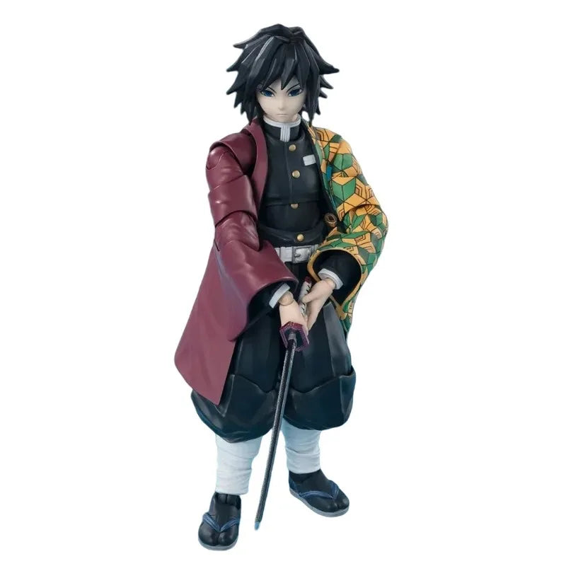 BANDAI Original in Stock Demon Slayer Giyu Tomioka SHF Anime Cartoon Garage Kit Anime Action Figures Model Collectio Toy
