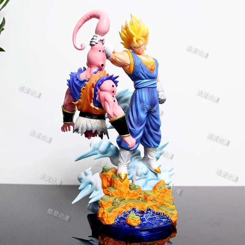 NEW Super Saiyan Goku Vs Majin Buu Figure Son Goku Dragon Ball Anime Figures 31cm Statue Collection Model Kids Toy Birthday Gift
