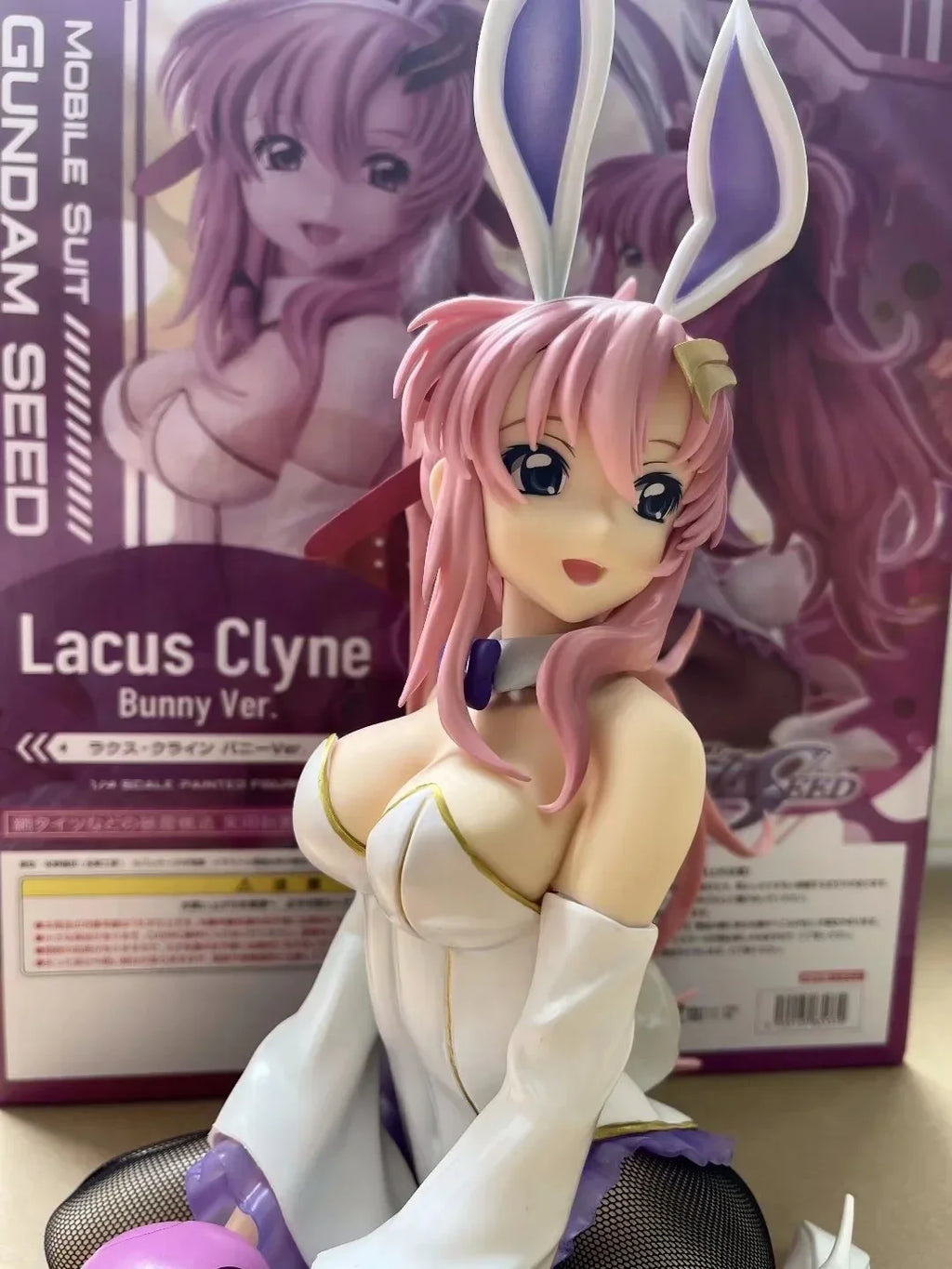 29cm Freeing Mobile Suit Lacus Clyne Bunny Girl B-Style Scale Anime Beautiful Girl Statue Pvc Action Figure Model Toy Doll Gift