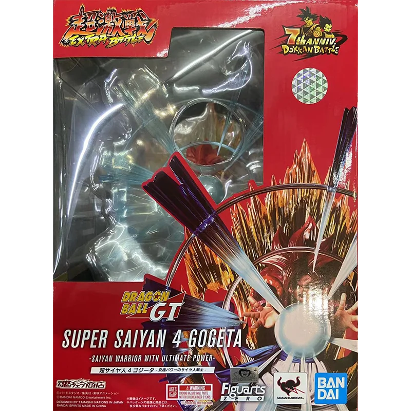 100%Original in Stock Bandai Figuarts ZERO Dragon Ball Super Saiyan 4 Gogeta Anime Character Assemble Toy Model Collection Gift