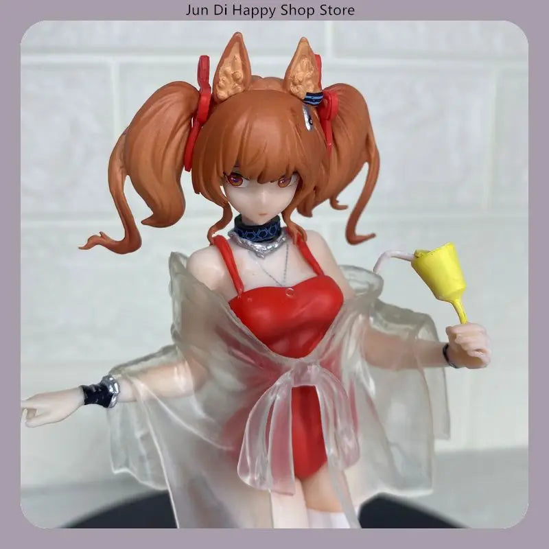 17cm Arknights Angelina Summer Swimsuit Standing Pose Anime Figure Model Statue Collection Desktop Decoration Ornament Toy Gift