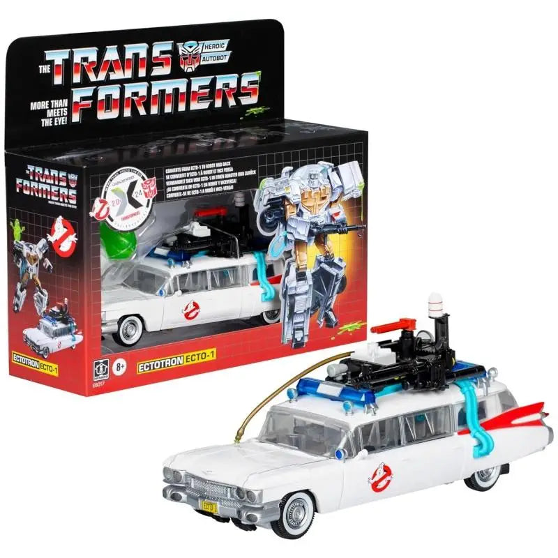 Hasbro Transformers x Ghostbusters Ectotron Action Figure Ecto-1 Autobot Toy Gift E6017