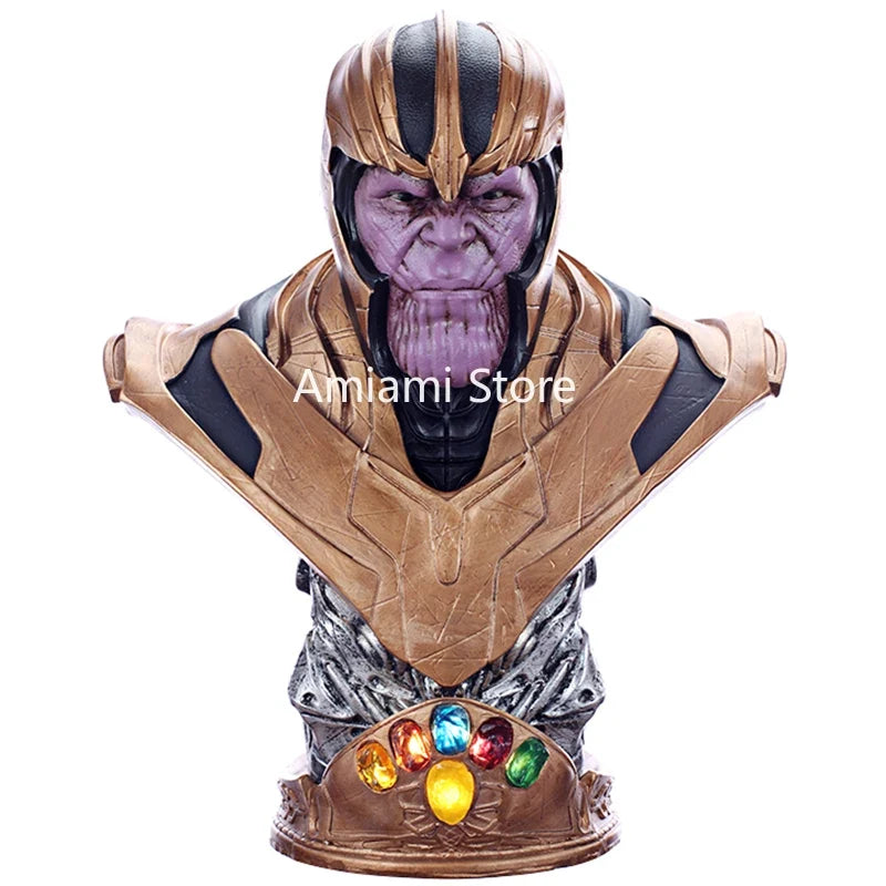 38cm Marvel Avengers Thanos Bust Statue Avengers 4 Movie Model Display Half Head Figure Resin Collectible Birthday Gift for Men