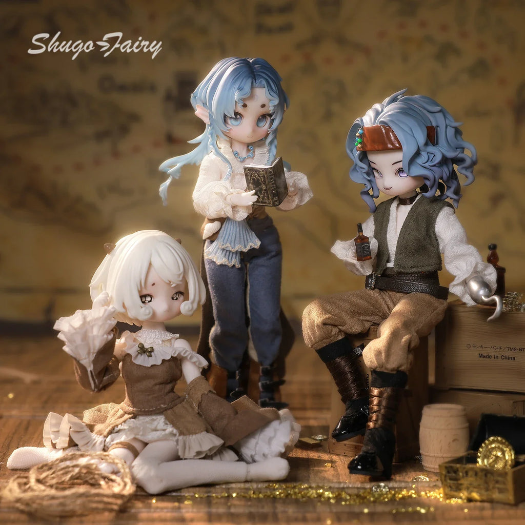 BJD Doll 1/8 Blind Boxes Sheep Fullset Anime Medieval Fairy Tale Crying Expression Runaway Princess Resin Wig Shuga Fairy Figure