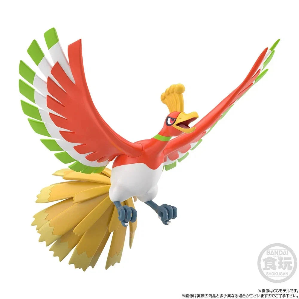 In Stock Original Bandai Pokemon Scale World Kanto Region Ho-Oh 1/20 Collectible Table Decoration Model Toys Figures Gifts