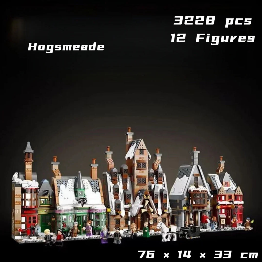 3228pcs Bricks Hogsmeade 76457 Building Blocks Winter Village Street View Model Assemble Toys Movie Children Christmas Gifts