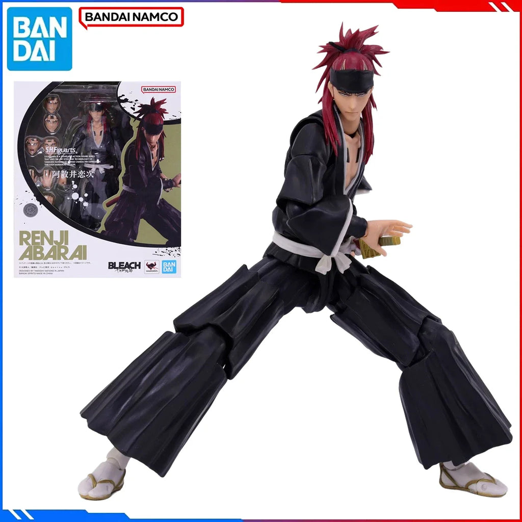 Genuine Bandai Original BLEACH Figure Model Kits S.H.Figuarts 1/12 Anime Figures Abarai Renji Action Model Toys Gift for Kids