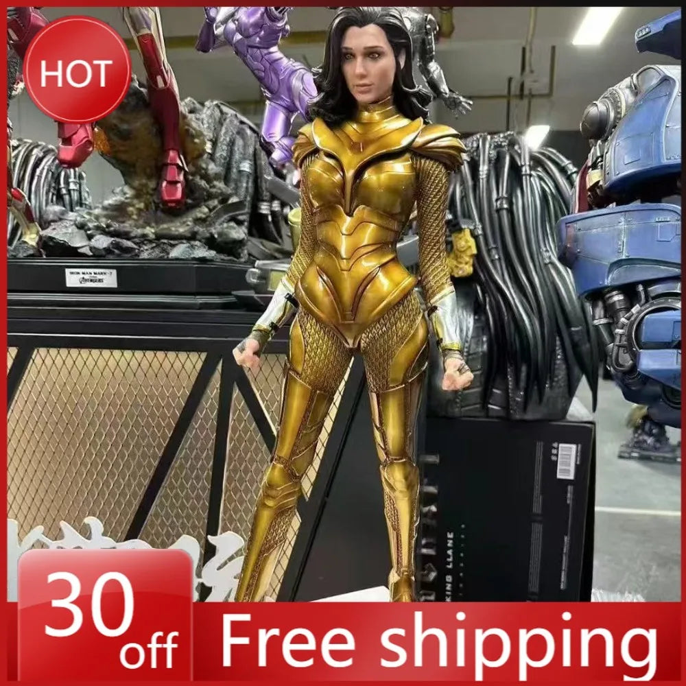 70cm Wonder Woman Superheld Perimeter Harzmodell Szene Statue Desktop Dekoration Ornamente Kinder Neujahrsgeschenke Spielzeug