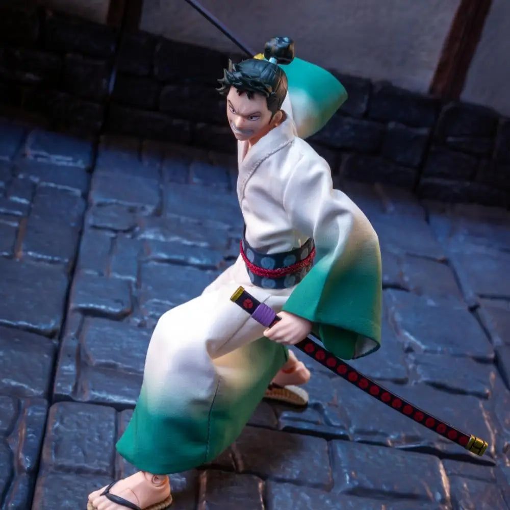 One piece  SHF Anime NEW Handmade Great Swordsman Shimotsuki Ryuma Kimono clothes Built In Iron Wire Is Suitable for 1/12 Toys