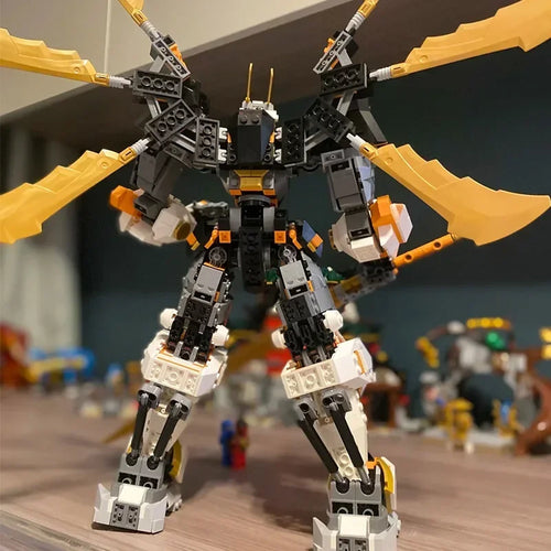 1055PCS Titan Dragon Mech Building Kit with Poseable Wings,Sword & Minifigure, Collectible Model for Kids and Adults 71821