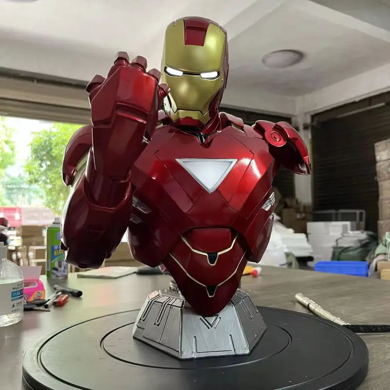 Authentic Stock Iron Man Figurine 1/6 40cm Bust Mk6 Joint Immovable Doll Model Ornament Toy Avengers 4 Gift For Boyfriend