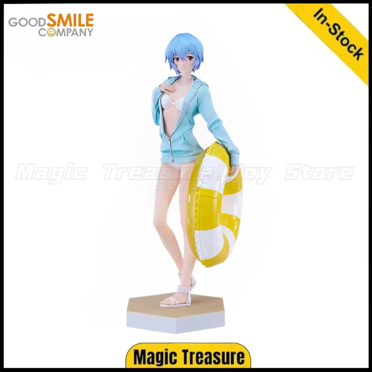 ã€In stockã€‘Original GSC BEACH QUEENS PUP  S -EVA REI AYANAMI Figure Toys Gifts