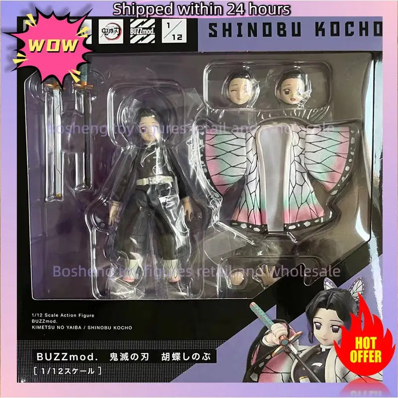 Original ANIPLEX BUZZmod Demon Slayer Shinobu Kocho In Stock 16cm Anime Collection Figures Model Toys