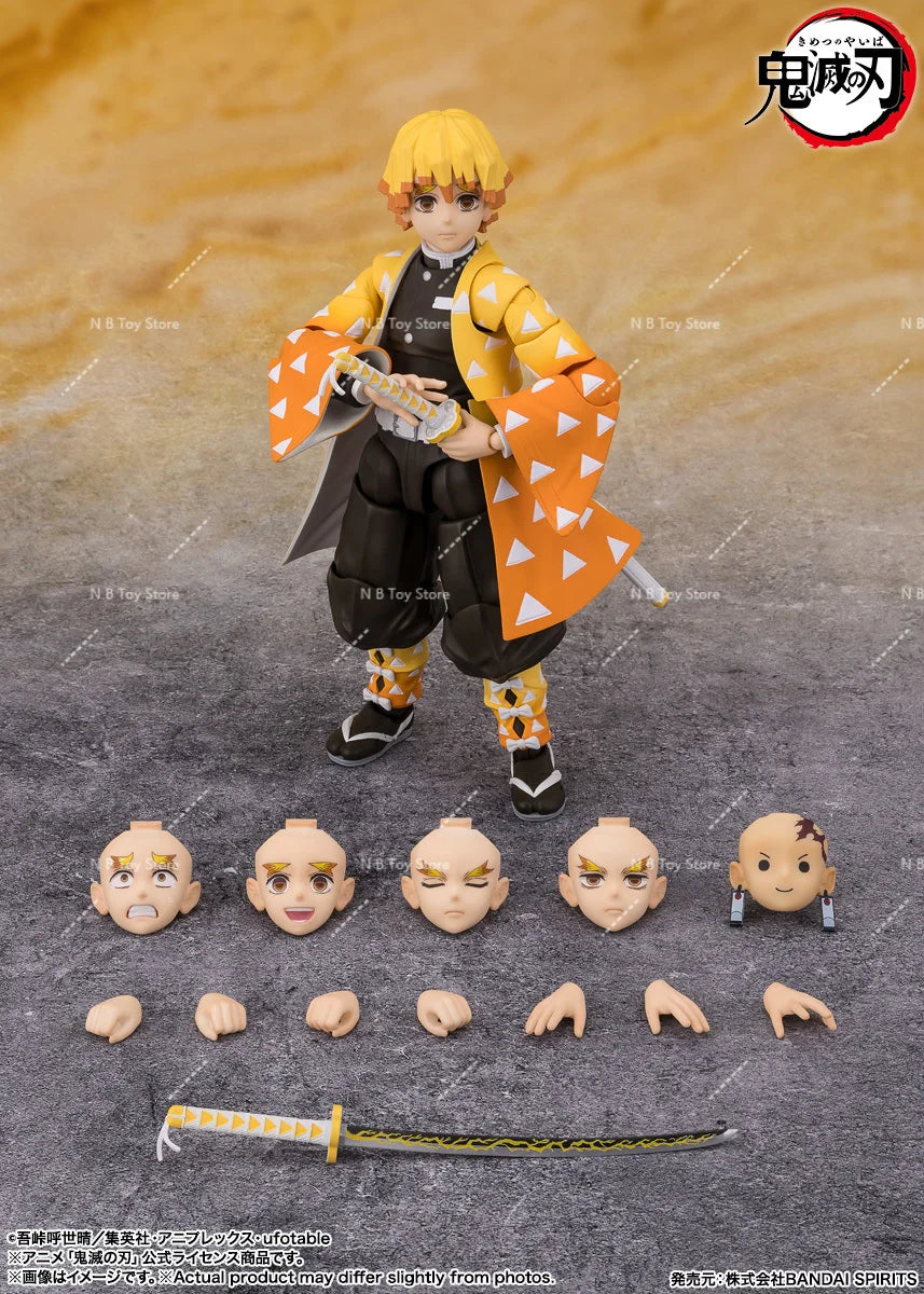 In Stock 100% Original Bandai Demon Slayer S.H.Figuarts SHF Zenitsu Agatsuma Model Action Figure Toys Gift