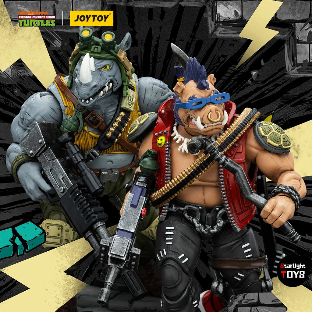 JOYTOY TMNT Rocksteady Beebop 1/18 Action Figure Model Toy