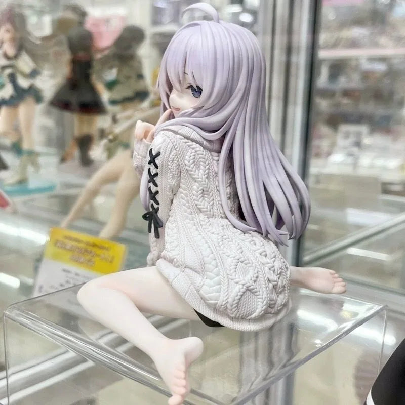The Journey of Elaina Anime Figures GK Model Elaina Sweater Doll Action Figure Room Decor Gift Toys 13cm