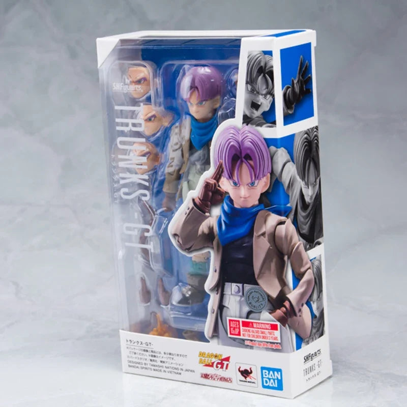 Bandai Genuine SHF TRUNKS Dragon Ball GT Anime Action Figure Collectible Joints Movable Model Toys Ornament Gift Children Boy