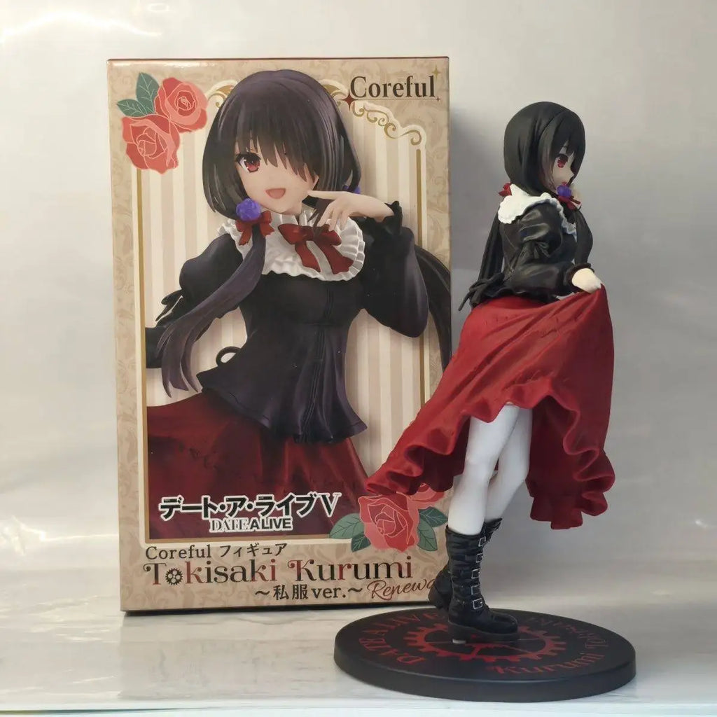 New DATE A LIVE Tokisaki Kurumi Anime Figure Cute Girl Model Toy PVC Black Dress Dress Up Standing Model Car Model Ornaments Toy