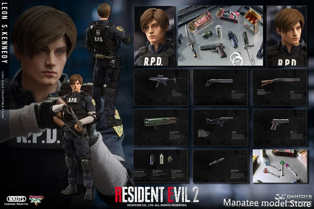 IN STOCK NAUTS DAM DAMTOYS DMS030 1/6 RPD Police Officer Leon Kennedy Movable Action Figure Full Set For Fan Collection