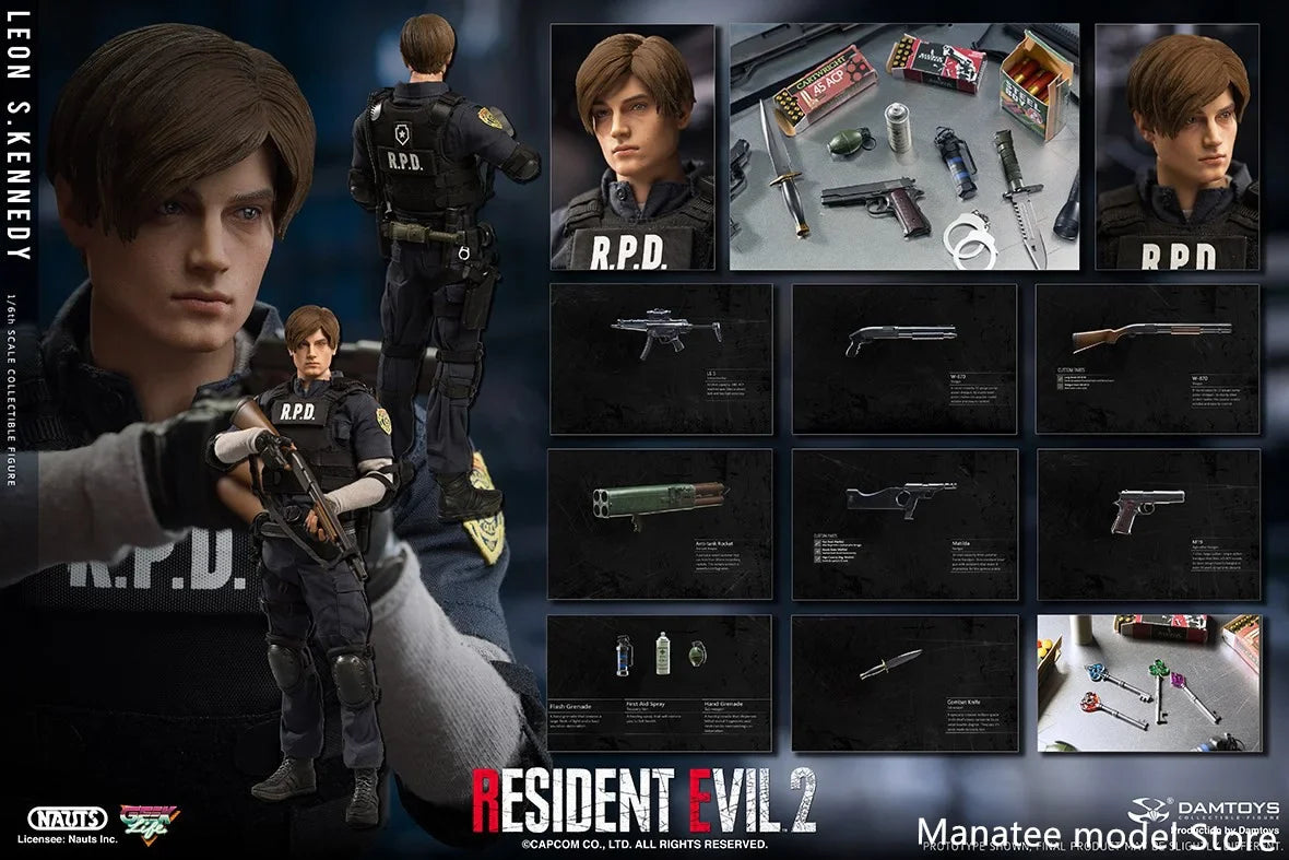 AUF LAGER NAUTS DAM DAMTOYS DMS030 1/6 RPD Polizist Leon Kennedy Bewegliche Actionfigur Komplettset für Fankollektion