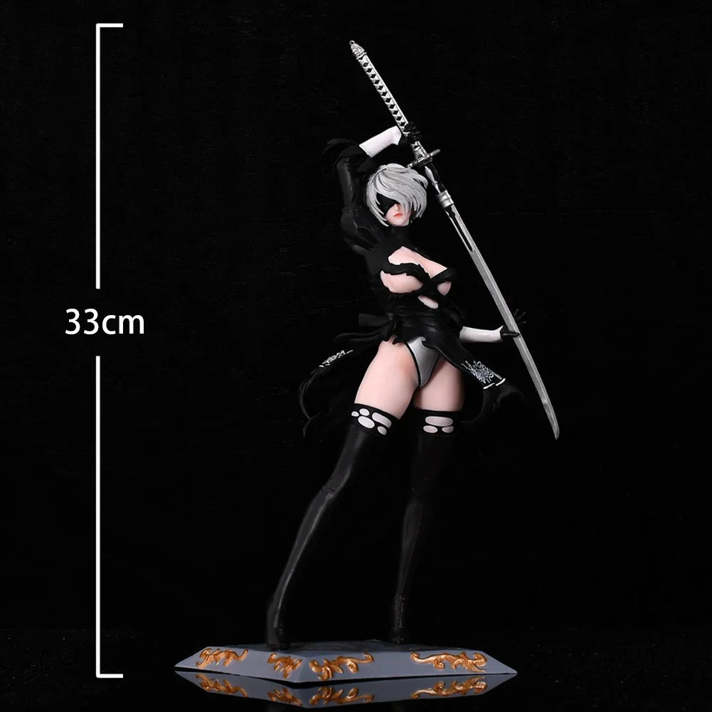 Anime NieR Figure No.2 Type B Action Figure PVC 2B Model 2Byorha Figurine 2Bautomata Look Up Figure Desktop Ornaments Gifts