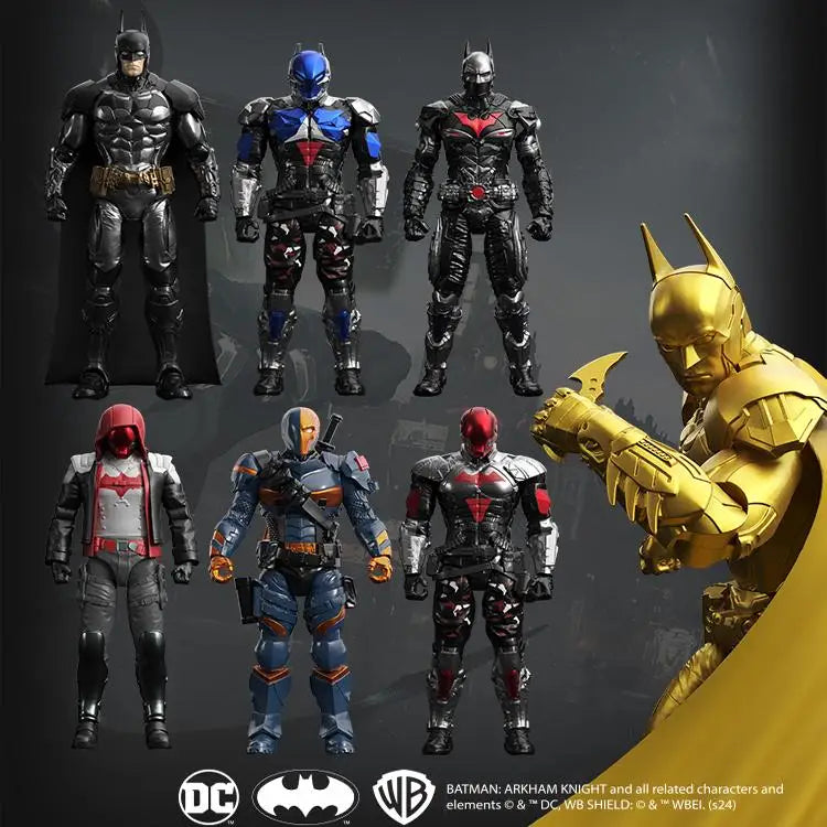 Hot F5 Roundd Culture Batman Series Model Doll Arkham Knight Deathstroke Red Hood Desktop Model Toys Doll Festival Gift