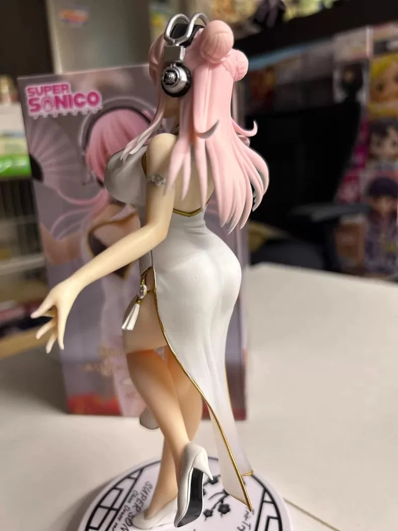 In Stock Genuine Furyu Trio-Try-It Figure Super Sonico The Animation Supersonico White Cheongsam Series Model Toy Collectibles