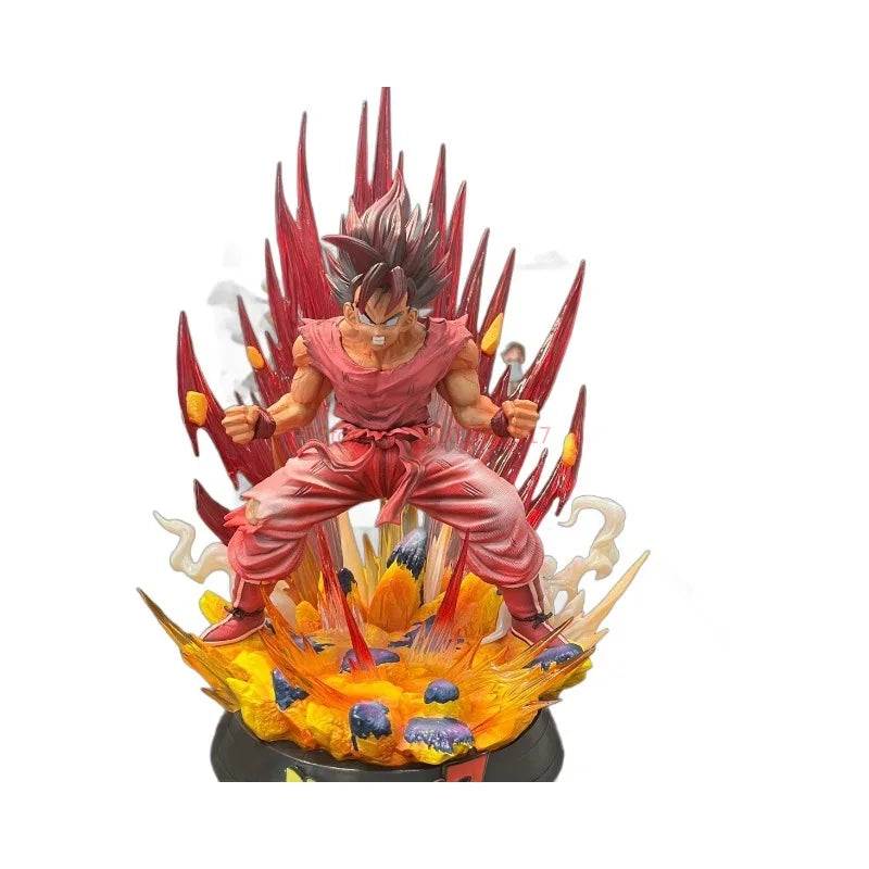 40cm Anime Figure Dragon Ball Super Saiyan God Red Kaiouken Goku Explosive Goku Statue Pvc Model Figurine Toys Action Figures