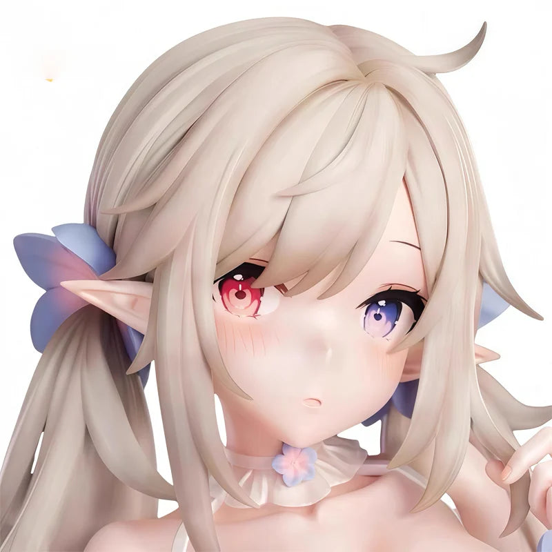 Pure White Elf Anime Girl Figure Detachable Soft PVC Model Desktop Computer Case Car Decor Birthday Gift For Anime Lovers
