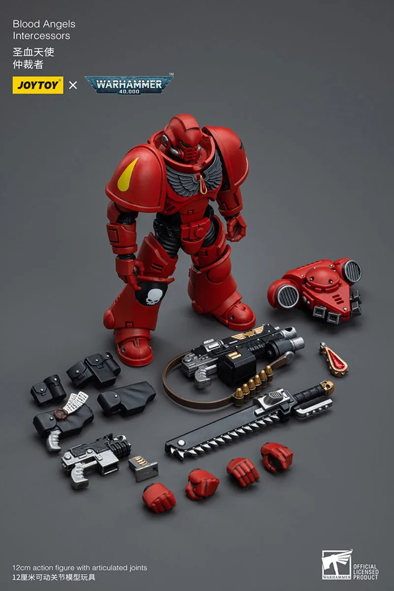 JOYTOY Warhammer 40K 1/18 Space Wolves Blood Angels Imperial Fists Ultramarines Intercessors Action Figure 12cm Soldier Model