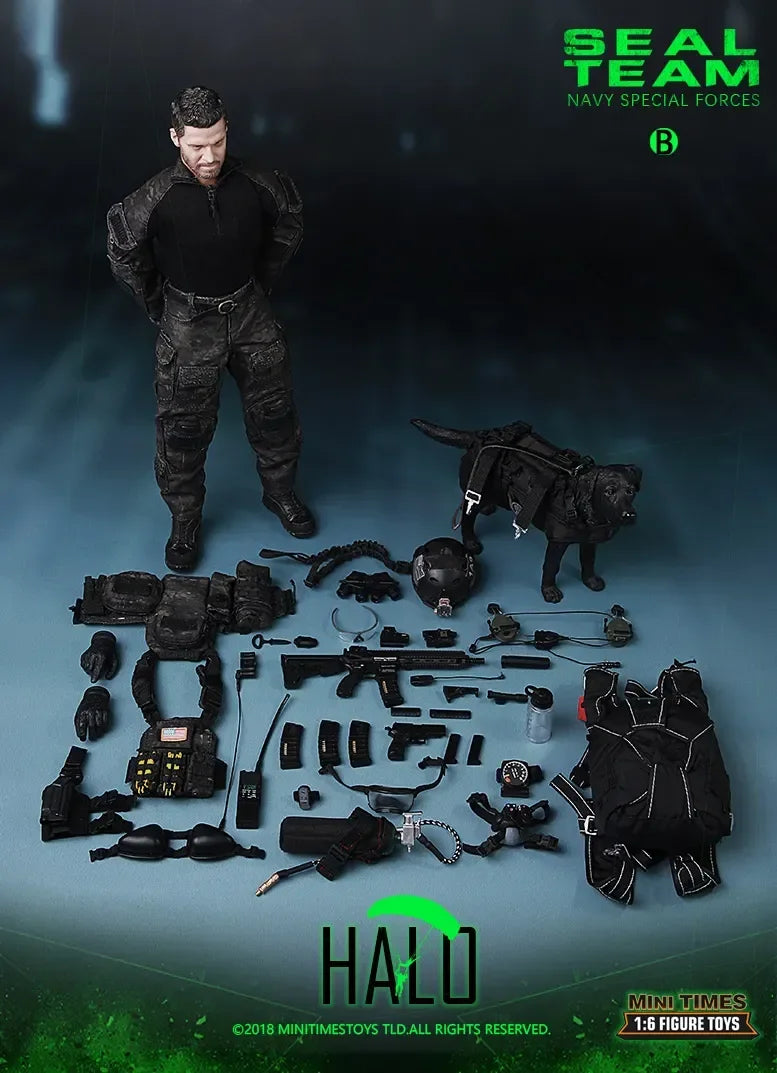 M013 Mini Times Toys 1/6 Soldier SEAL Team Navy Special Forces With Dog 12'' Action Figure Model Toy In Stock