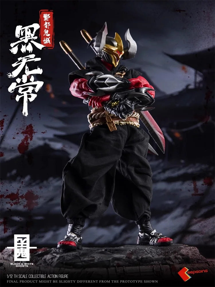 Keepgoing 1/12 Soldier Black and White Ghost 6'' Action Figure Doll Model Toy In Stock